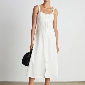 Who What Wear Collection Cristina Spaghetti Strap Button-Front Dress ~ White
